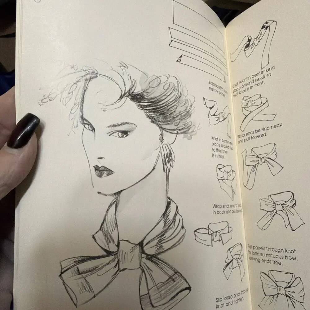 Scarf Wearing Made Easy Accessory Lady Liz Claiborne Illustrated PPB +14 Scarves